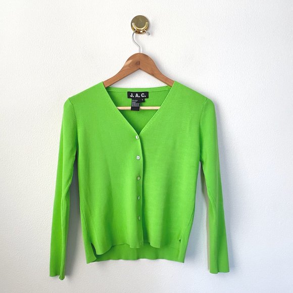 Lime Green Cardigan - Picture 6 of 8